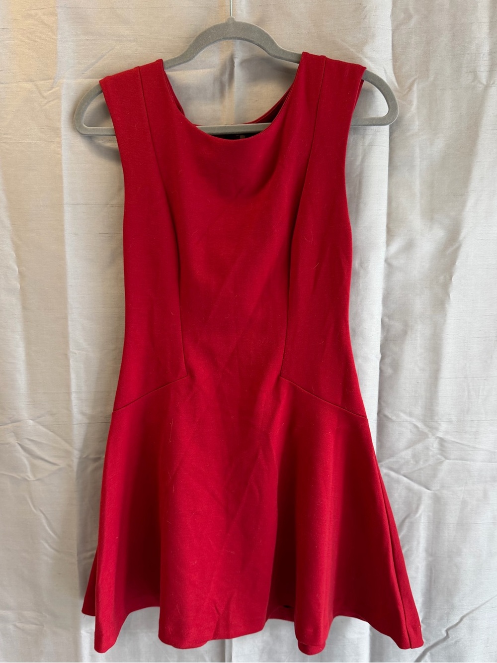 Free People Red Sleeveless Fit-and-Flare Mini Dress